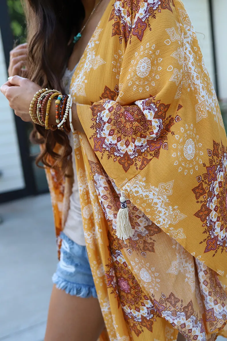 Bali Sunset Bohemian Mandala Kimono