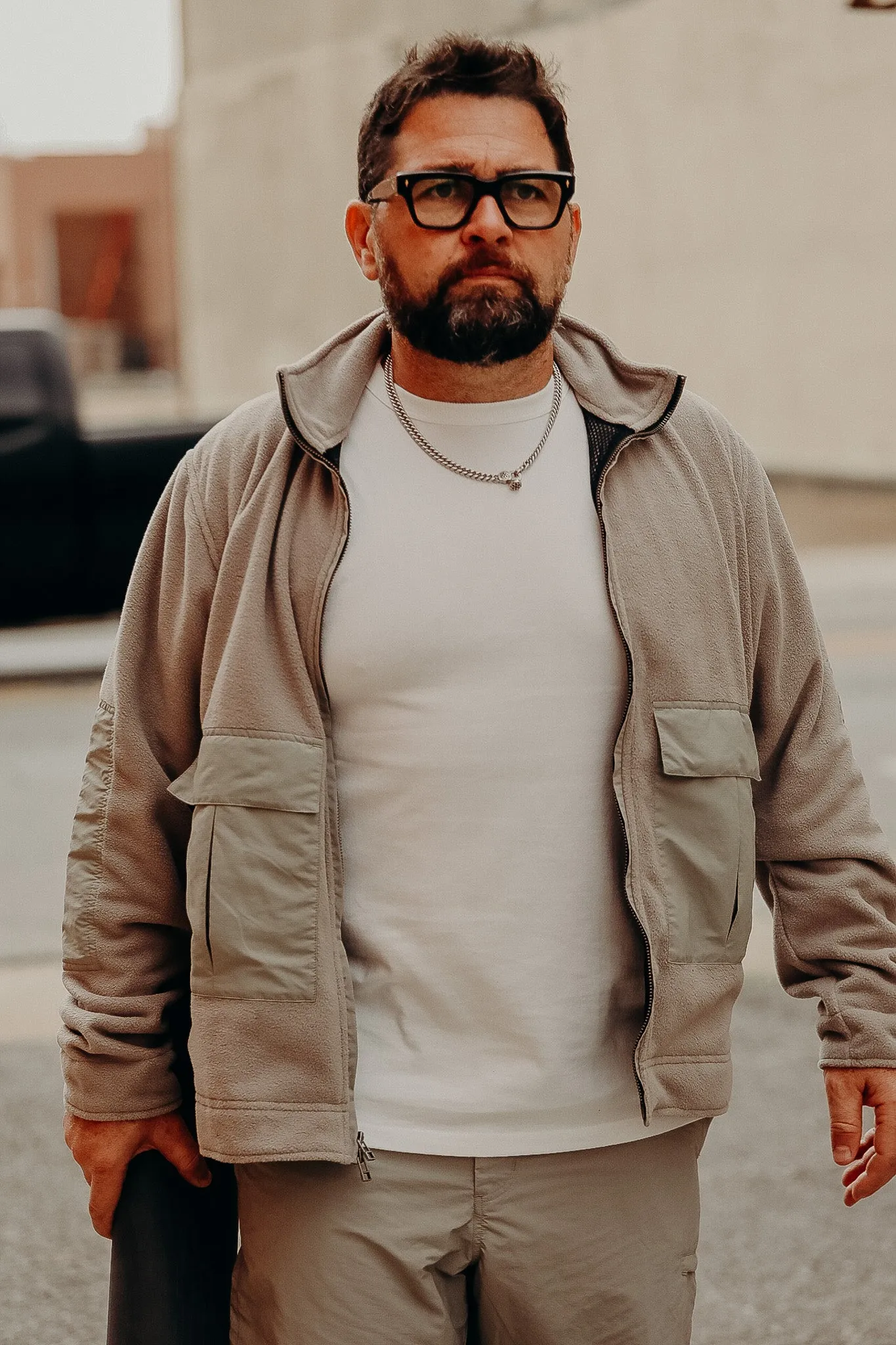 Fleece Jacket in Stone