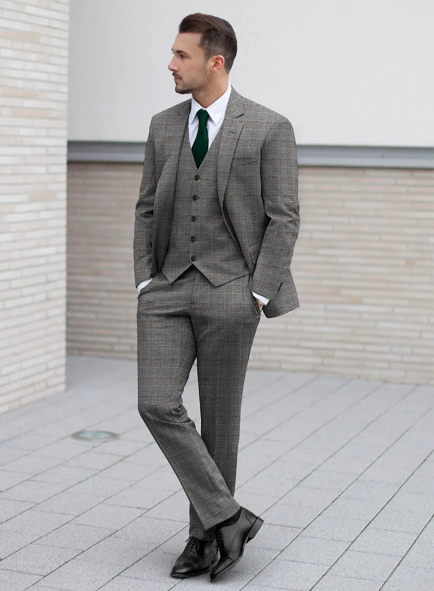 Italian Lark Gray Checks Flannel Suit