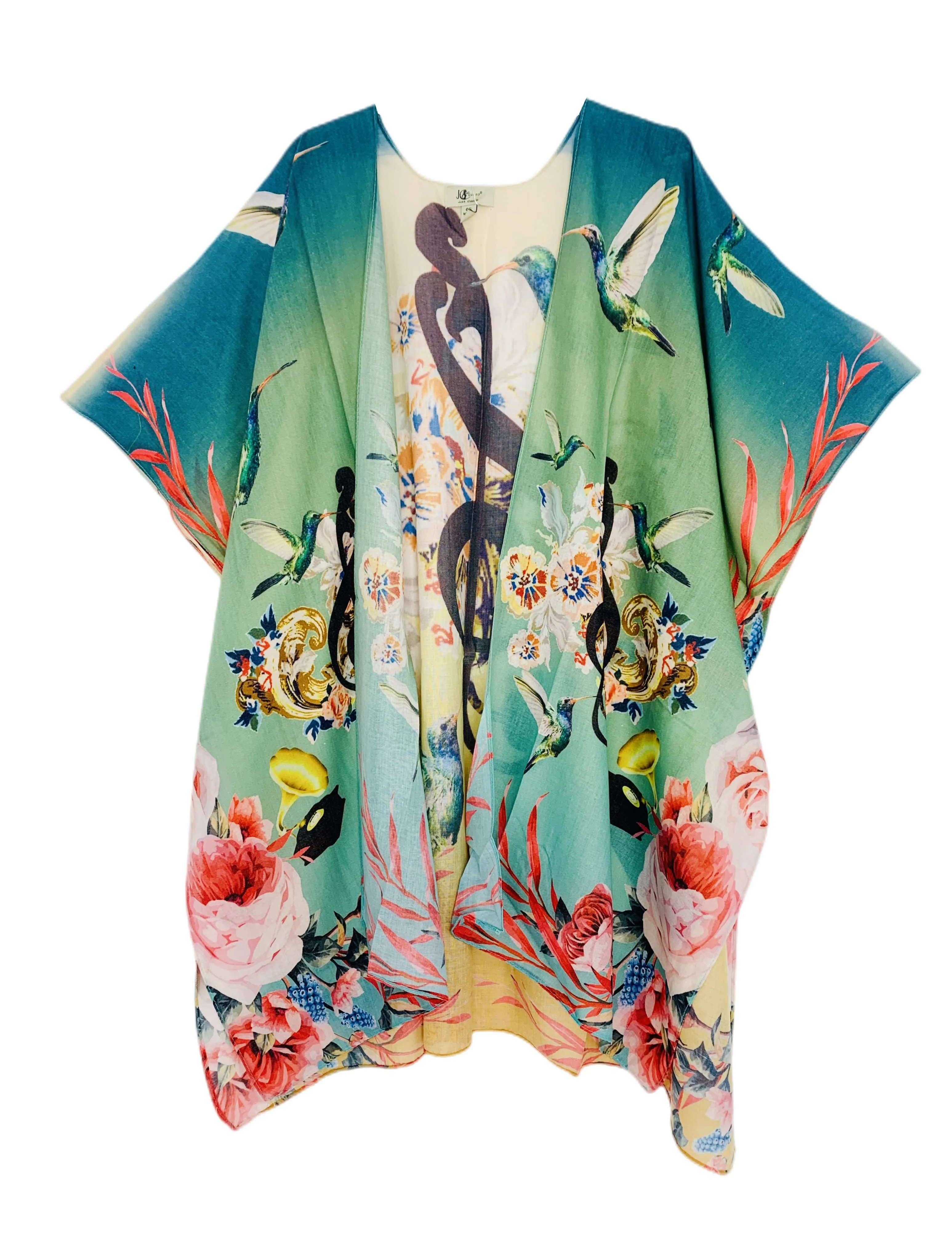 JC081155 Music Note & Hummingbird Kimono