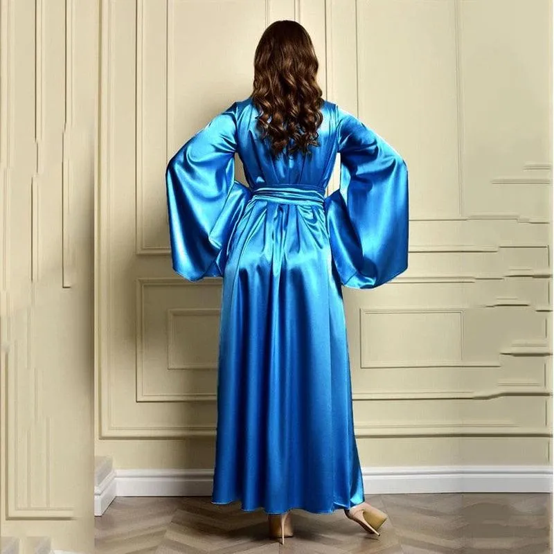 Kimono Satin Bleu
