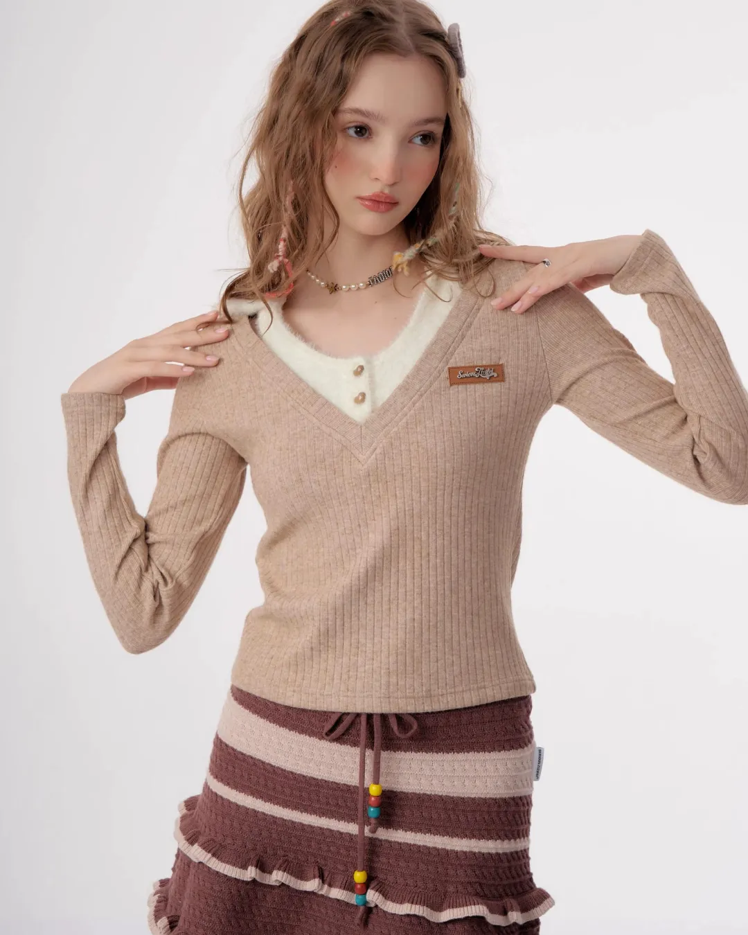 Layer Knitted Set Tops