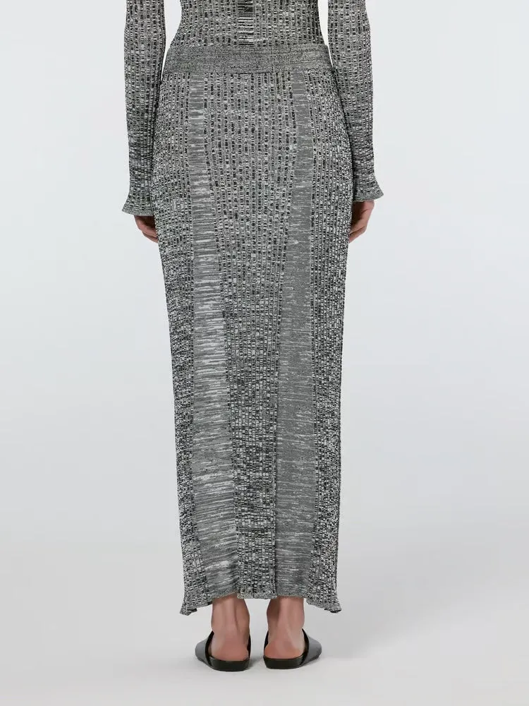 Scotch & Soda - Ribbed Knit Maxi Skirt in Black