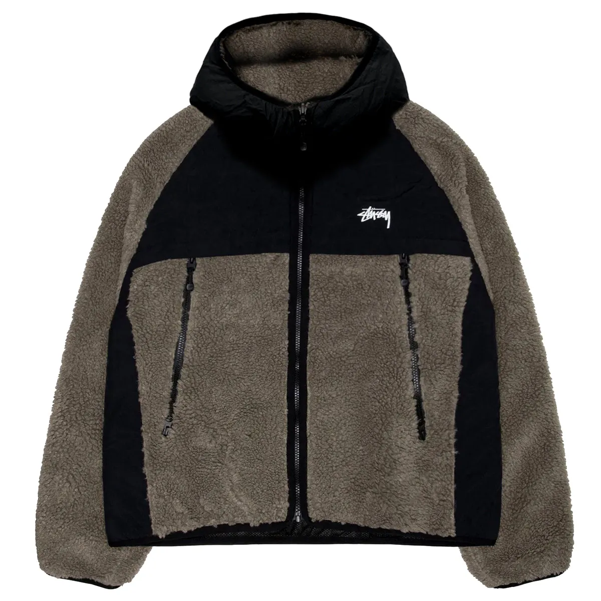 STÜSSY Sherpa Paneled Hooded Jacket